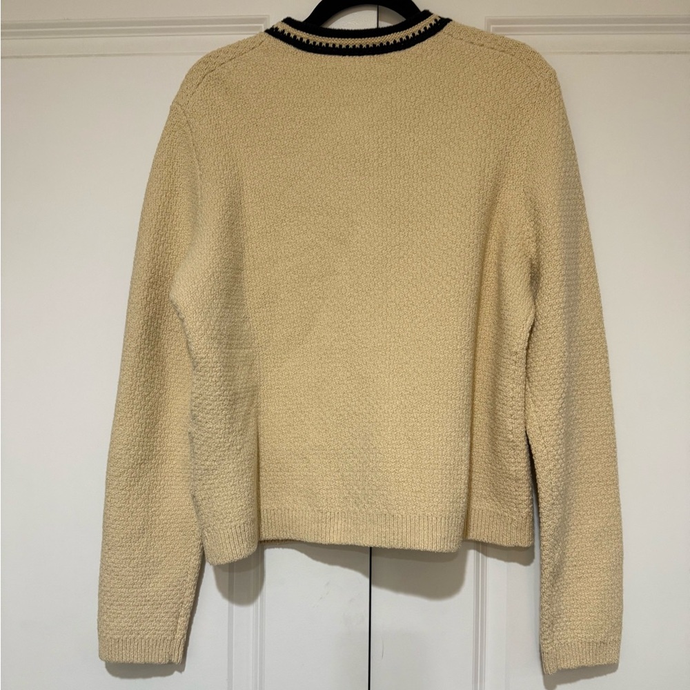 J. Crew Cream Contrast Trim Cardigan with gold Buttons* NWT - Picture 8 of 9